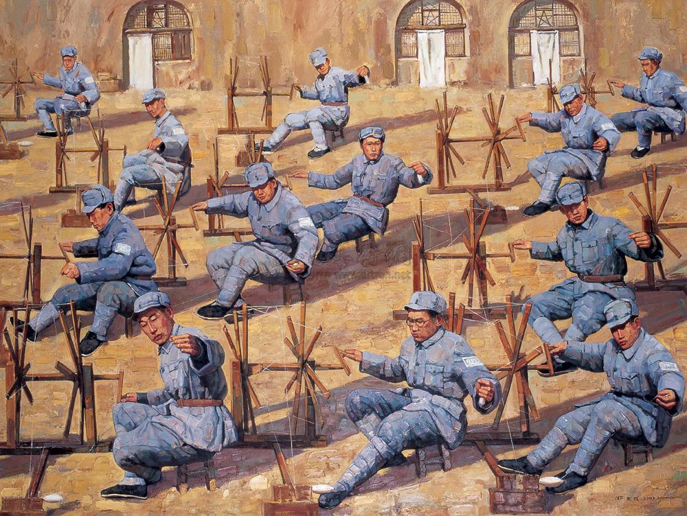0070 2002年作 纺线 布面 油画