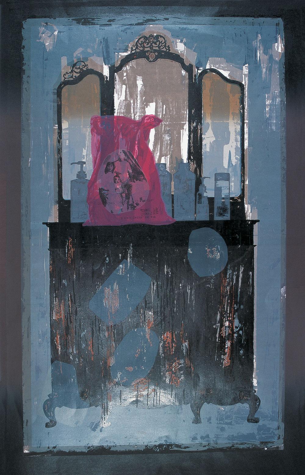 0509红妆远去纸本丝网版画