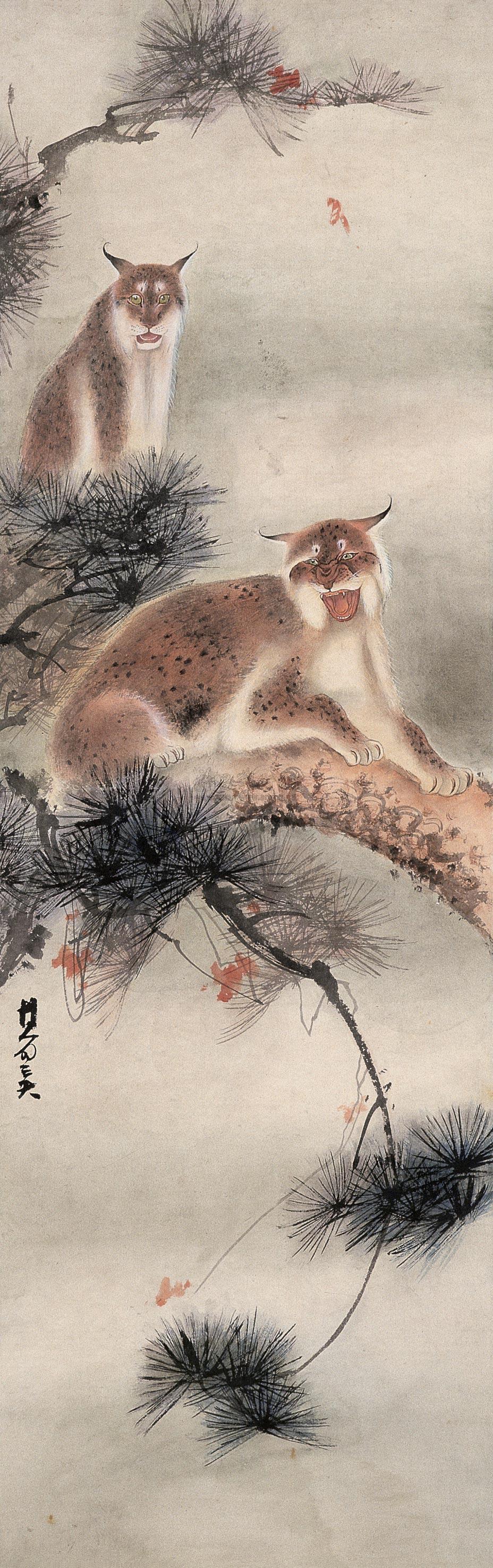 0162 猞猁 立轴 设色纸本