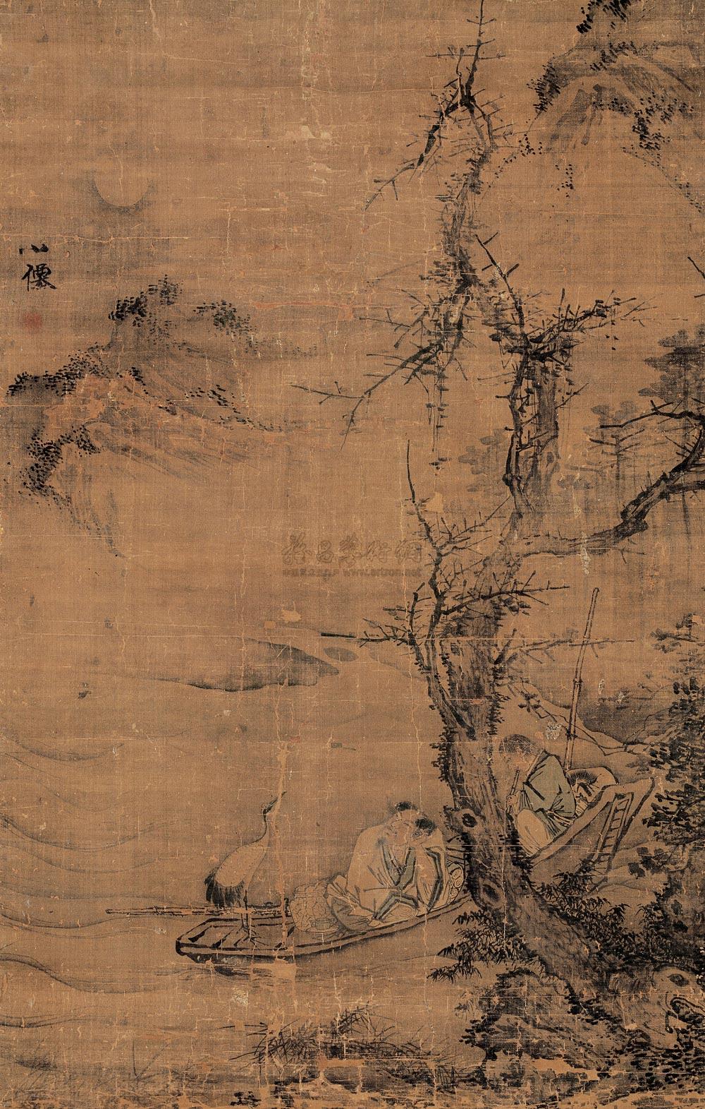 *1440 渔乐图 立轴 绢本