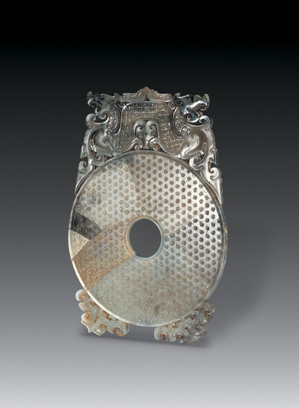 2030汉玉双龙谷纹出廓璧