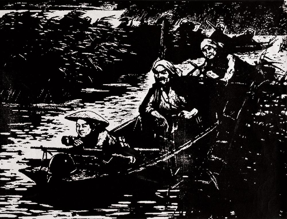 04931965年作雁翎队黑白版画