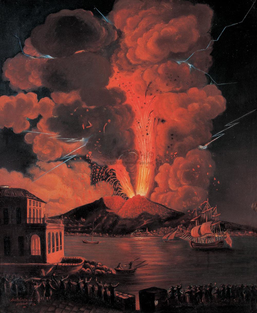 0881 维苏威火山的喷发 布面 油画