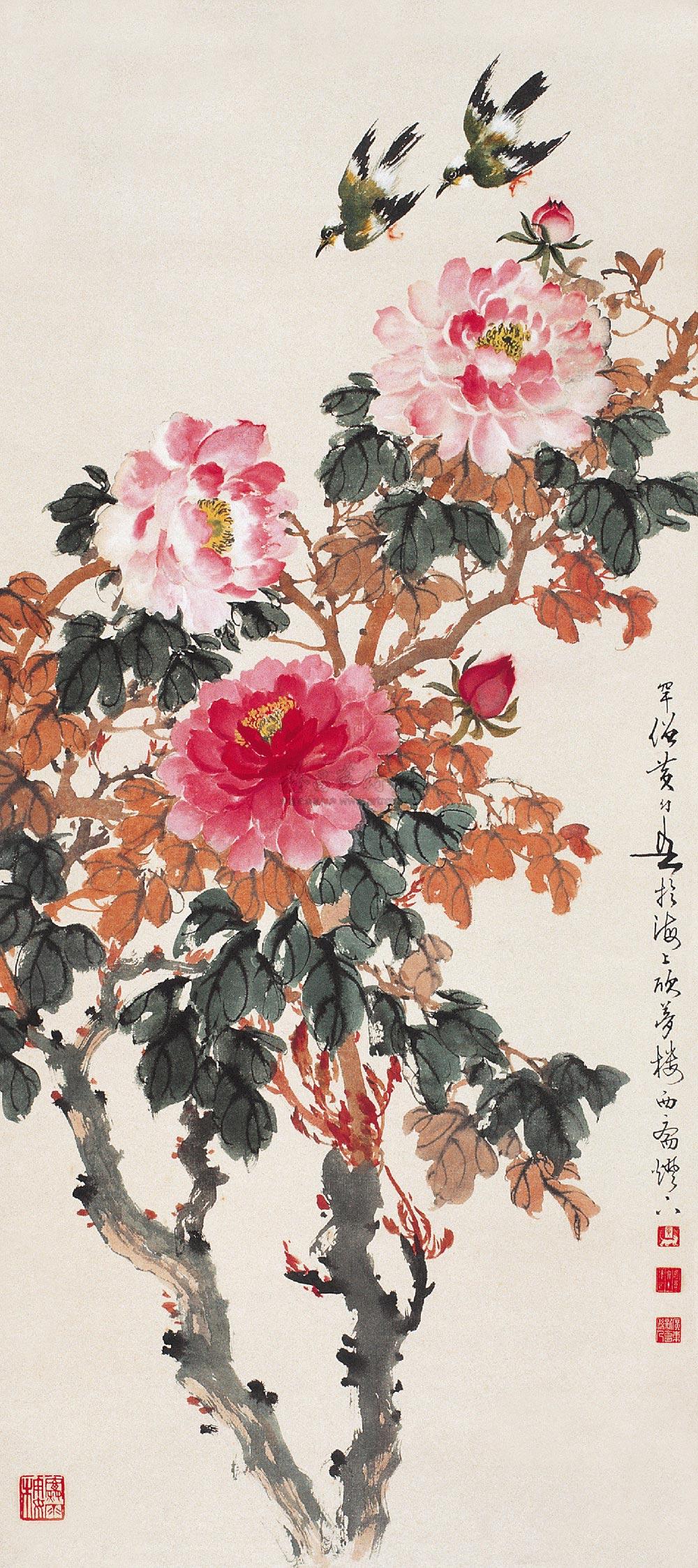 【富贵白头图 立轴 设色纸本】拍卖品_图片_价格_鉴赏_绘画_雅昌艺术品拍卖网