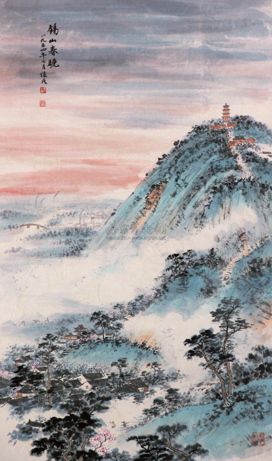 0294雪山春晓立轴设色纸本