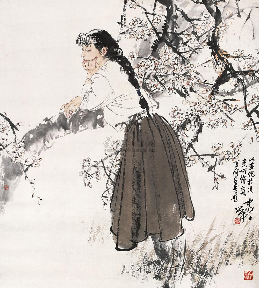 0090 2006年作 思 镜心 设色纸本