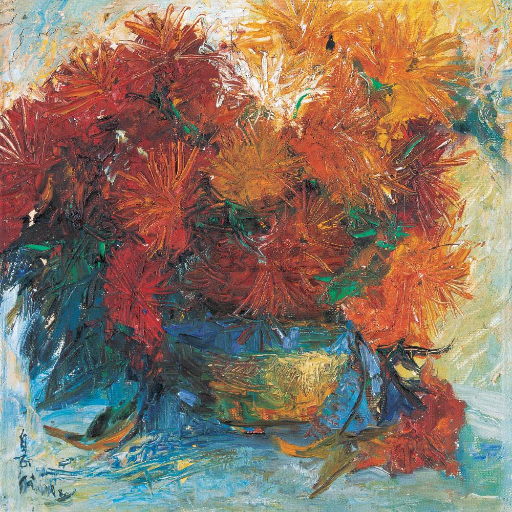0026 菊花 布面油画