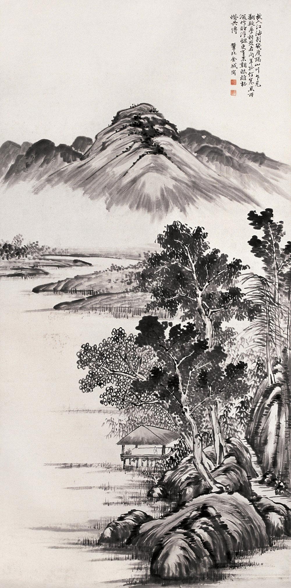 【溪亭客话 立轴 水墨纸本】拍卖品_图片_价格_鉴赏_绘画_雅昌艺术品拍卖网