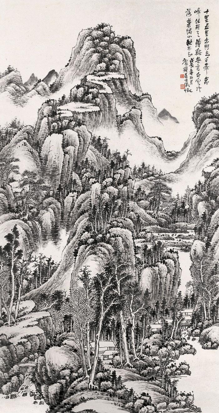 【1928年作 秋山萧瑟 立轴 水墨纸本】拍卖品_图片_价格_鉴赏_绘画_雅昌艺术品拍卖网