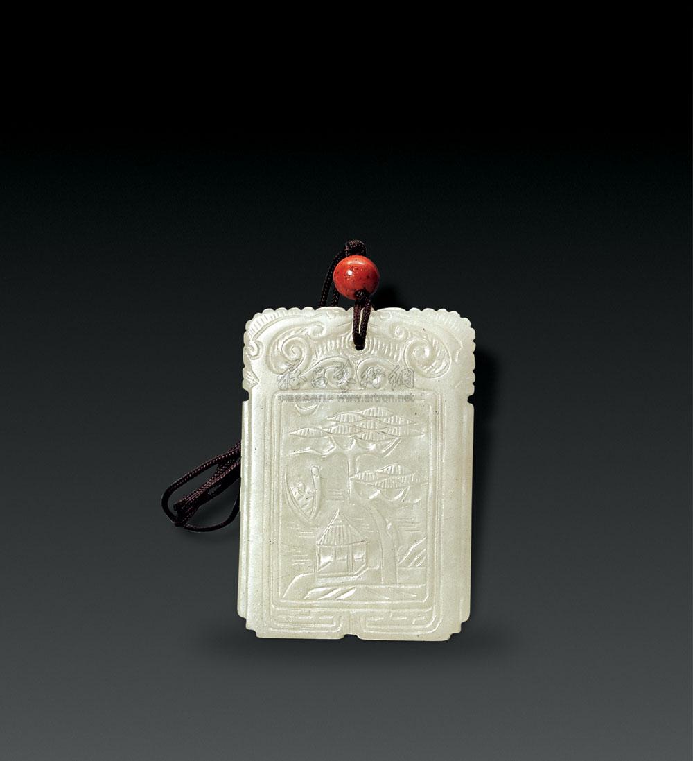 1049清白玉山水诗文牌