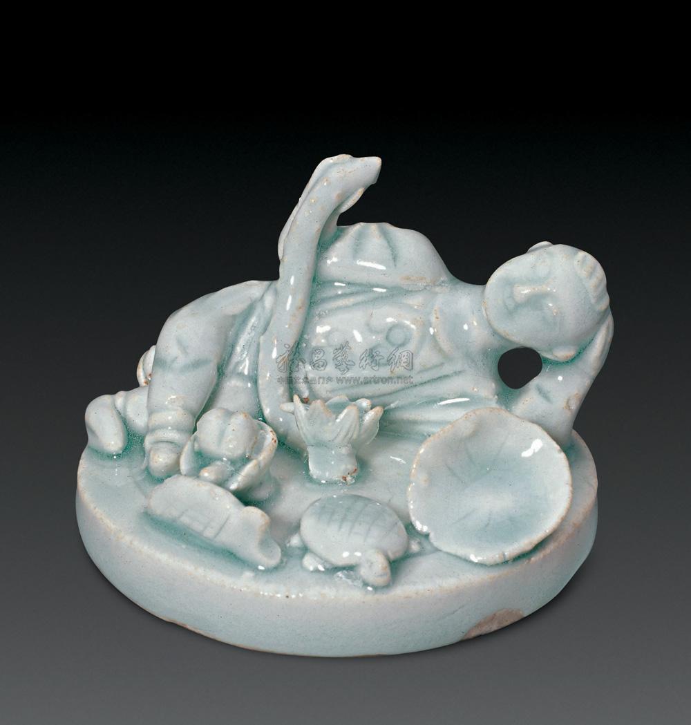 1342南宋影青瓷执荷童子笔搁