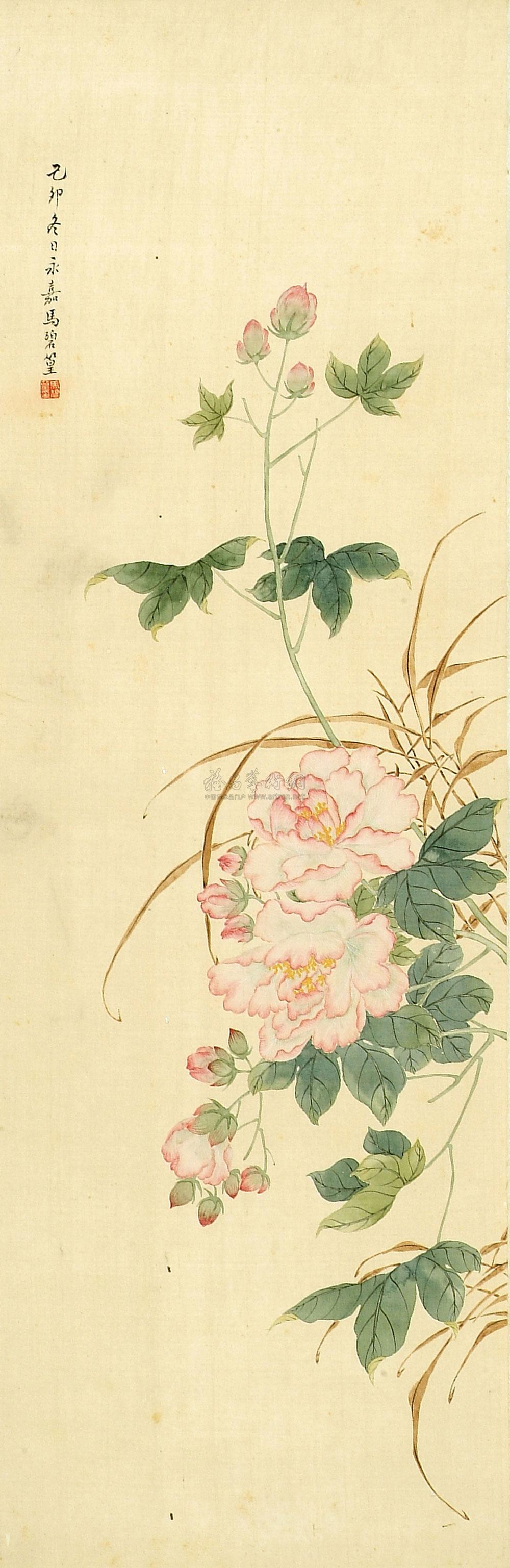 【芙蓉花 立轴 设色绢本】拍卖品_图片_价格_鉴赏_绘画_雅昌艺术品