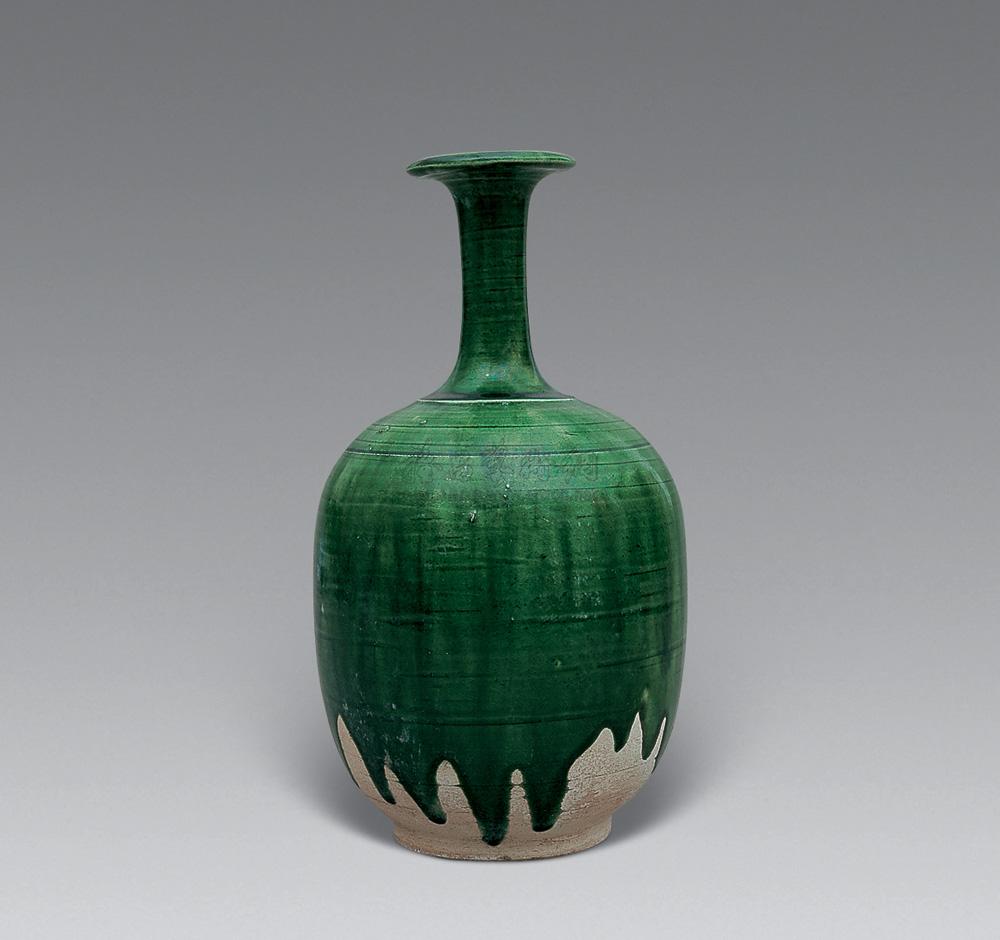 0083唐绿釉长颈瓶