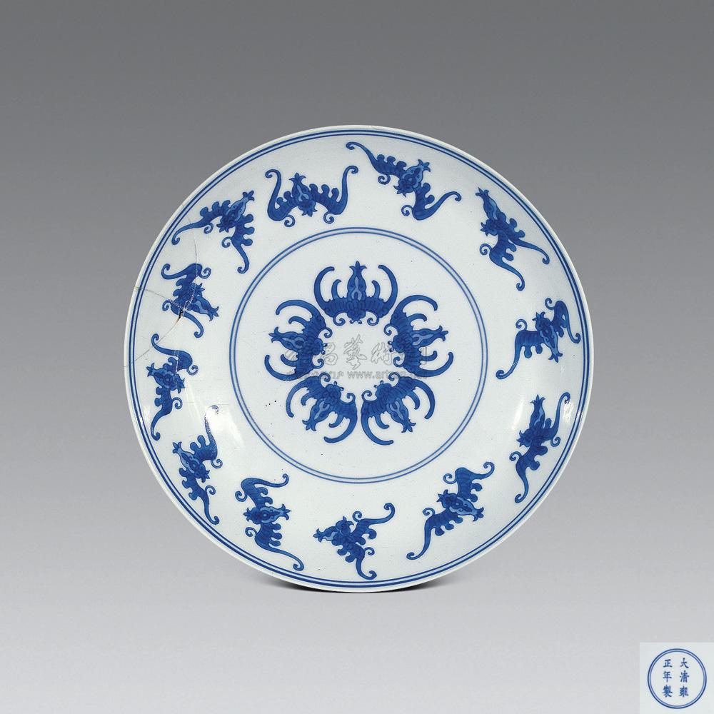【清雍正 青花蝠纹盘】拍卖品_图片_价格_鉴赏_清代青花瓷器_雅昌艺术