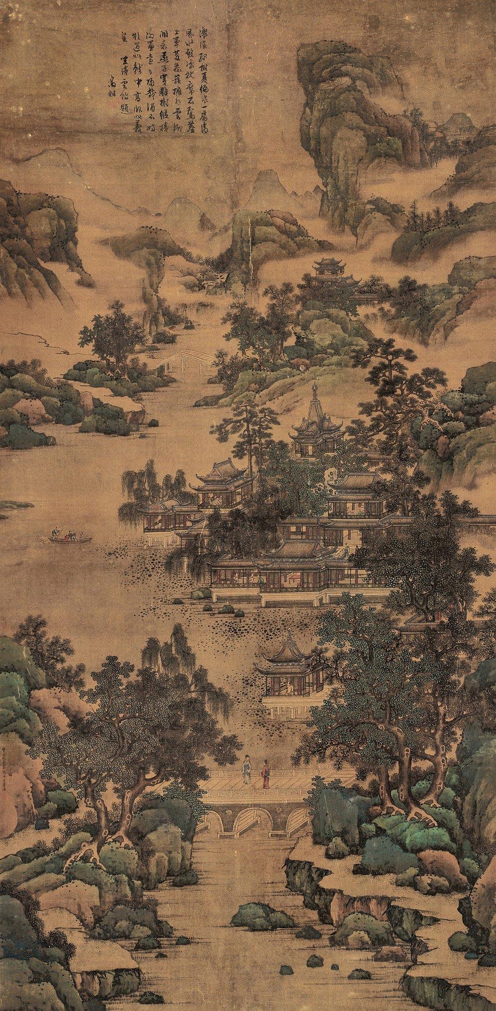 3376 仙山楼阁图 立轴 绢本