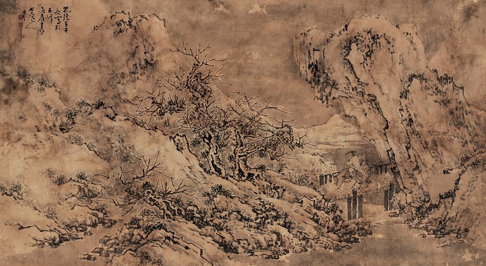 03051761年作风雪夜归人横幅设色纸本