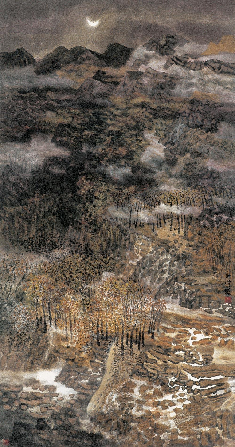 1073 细水长流 镜心 设色纸本