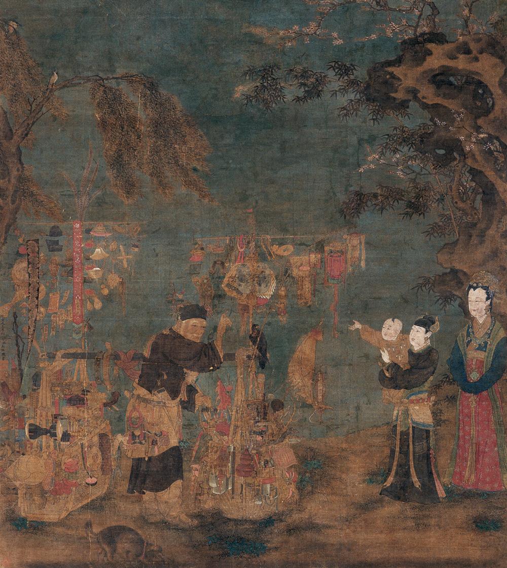 *1296 货郎图 立轴 设色绢本