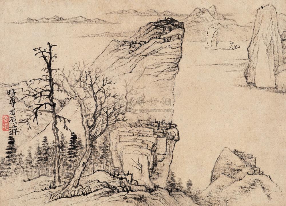 【枯笔山水 立轴 水墨纸本】拍卖品_图片_价格_鉴赏_绘画_雅昌艺术品拍卖网