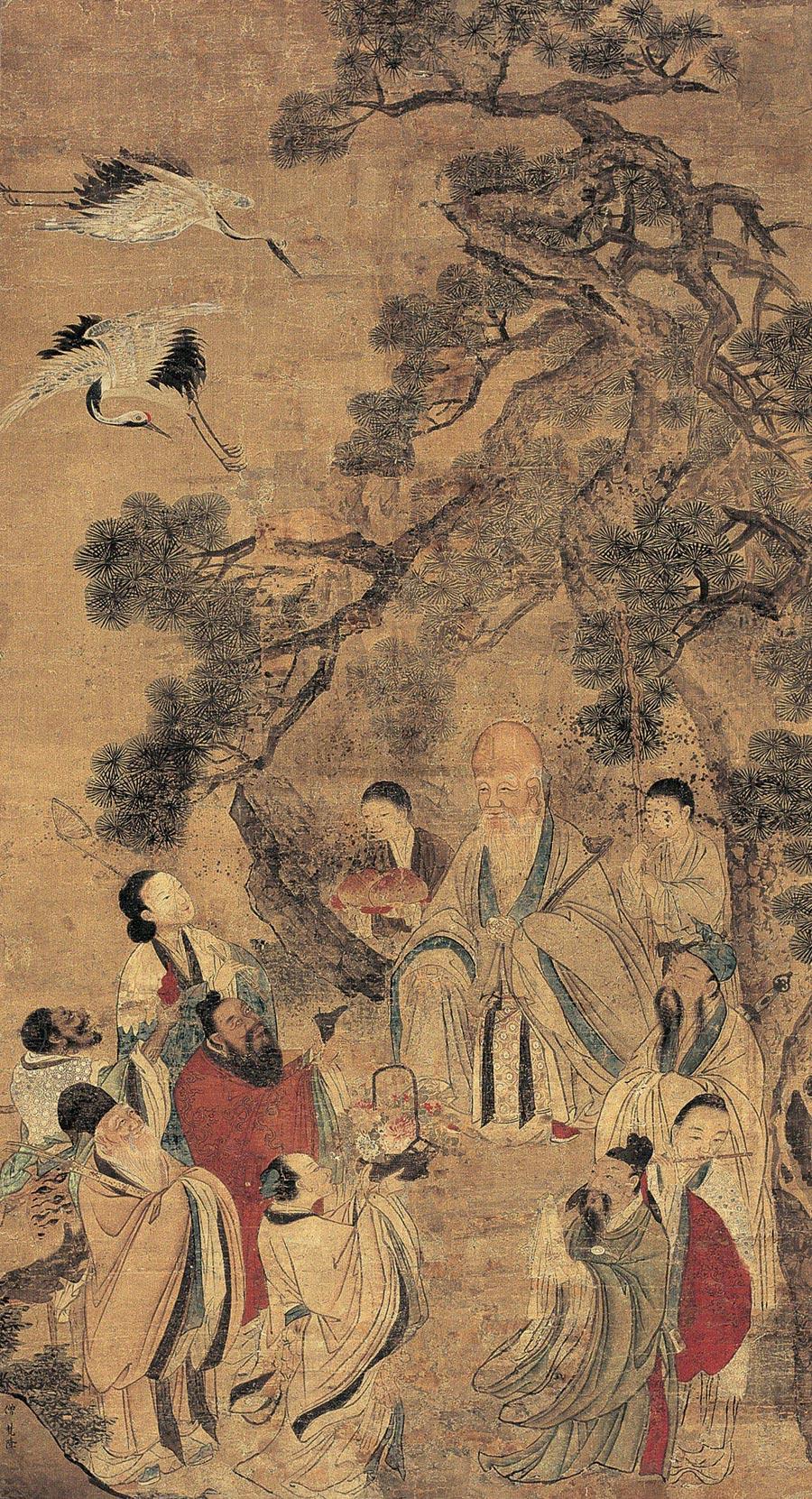 0681 群仙祝寿 立轴 设色绢本