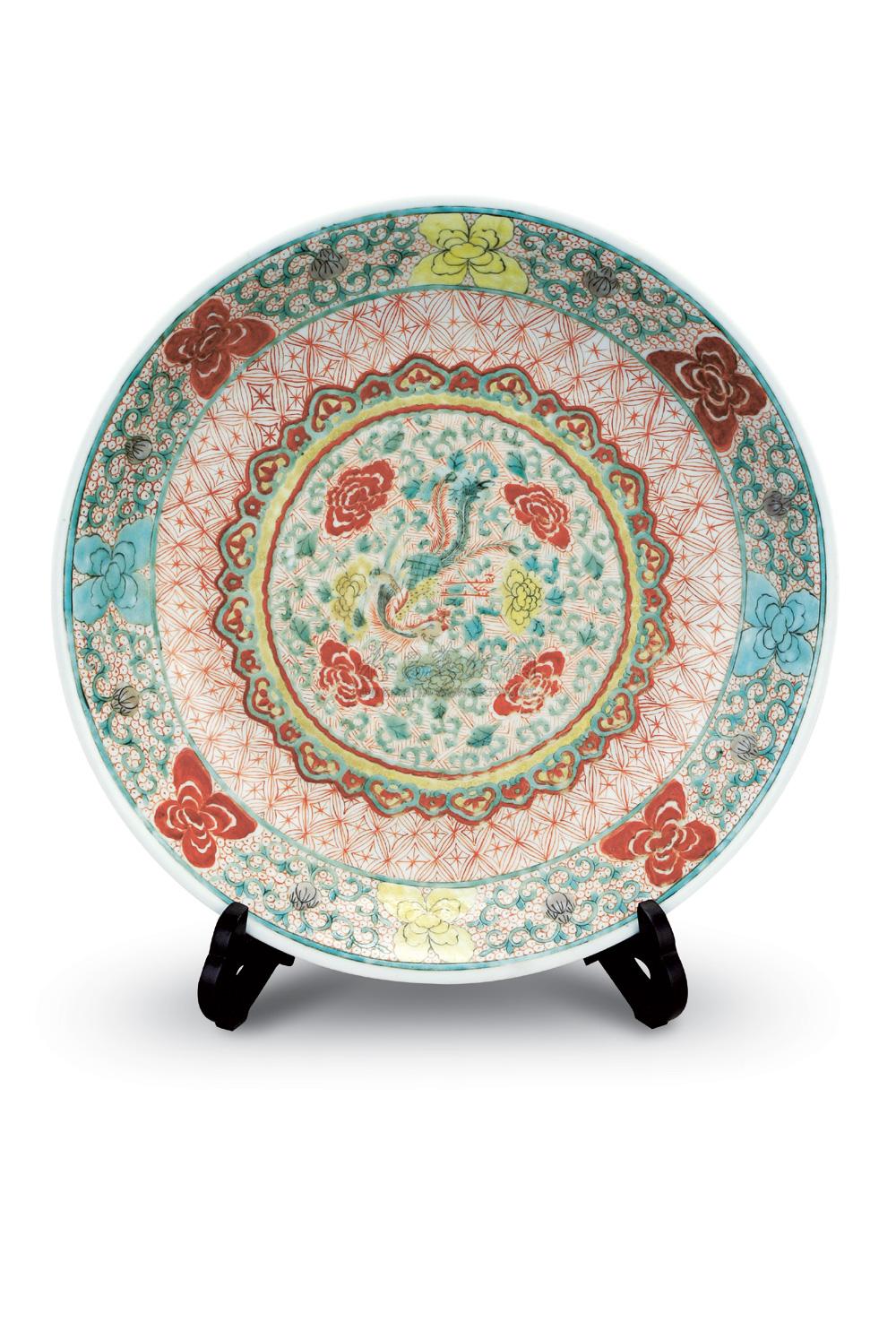 【明崇祯 矾红五彩锦地凤戏牡丹大盘】拍卖品_图片_价格_鉴赏_明代彩