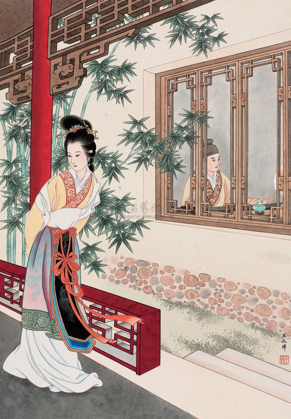 【听琴图 镜心 设色纸本】拍卖品_图片_价格_鉴赏_绘画_雅昌艺术品拍卖网