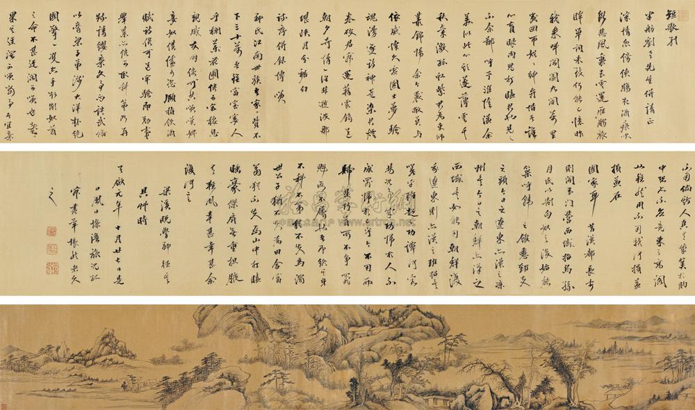 【天启元年(1621年)作 行书《短歌行》 手卷 水墨绫本】拍卖品_图片_价格_鉴赏_书法_雅昌艺术品拍卖网