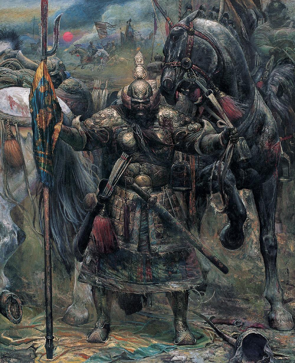 04592003年作战神布面油画