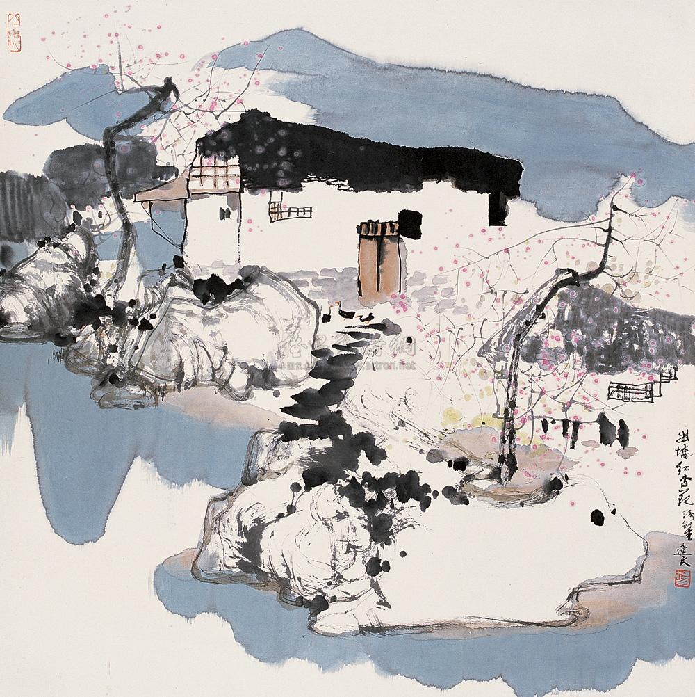 【出墙红杏花 立轴 纸本】拍卖品_图片_价格_鉴赏_绘画_雅昌艺术品