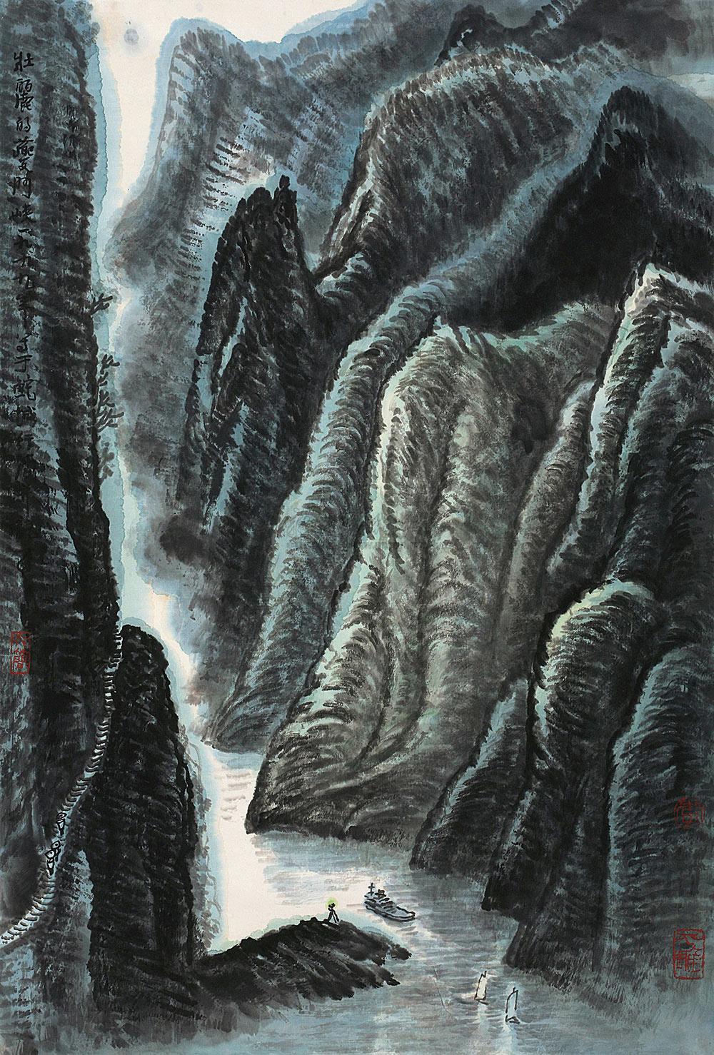 壮丽的夔门峡 镜心 设色纸本】拍卖品_图片_价格_鉴赏_绘画_雅昌艺术