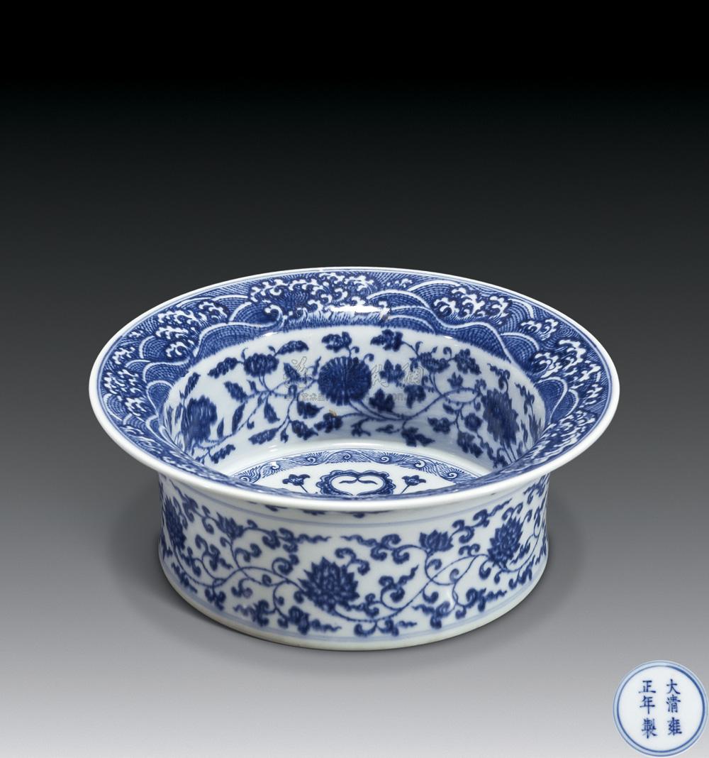 【清雍正 青花缠枝莲纹折沿盆】拍卖品_图片_价格_鉴赏_清代青花瓷器