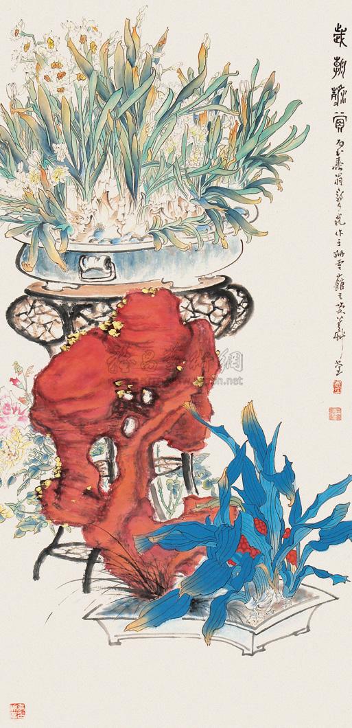 【岁朝清贡 立轴 设色纸本】拍卖品_图片_价格_鉴赏_绘画_雅昌艺术品拍卖网