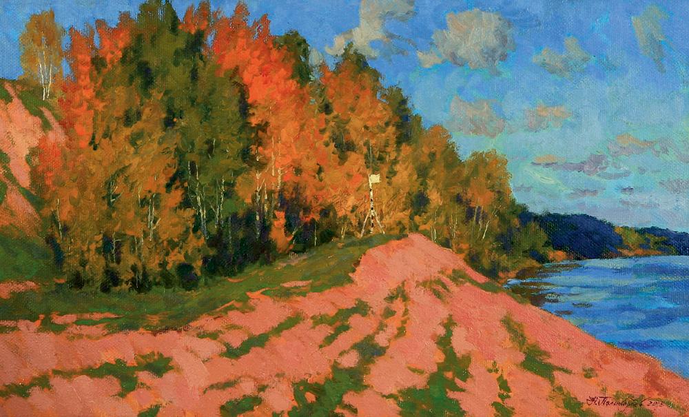 09102005年作维特卡河的秋天布面油画