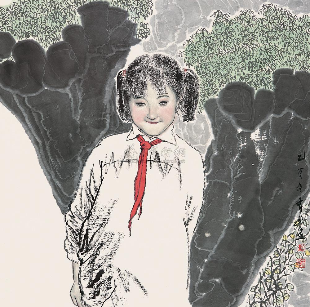 【小女孩 镜心 设色纸本】拍卖品_图片_价格_鉴赏_绘画_雅昌艺术品