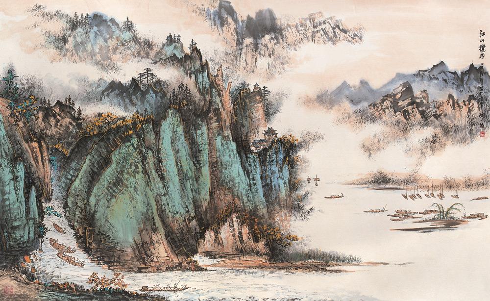 0014 金碧山水 镜心 纸本