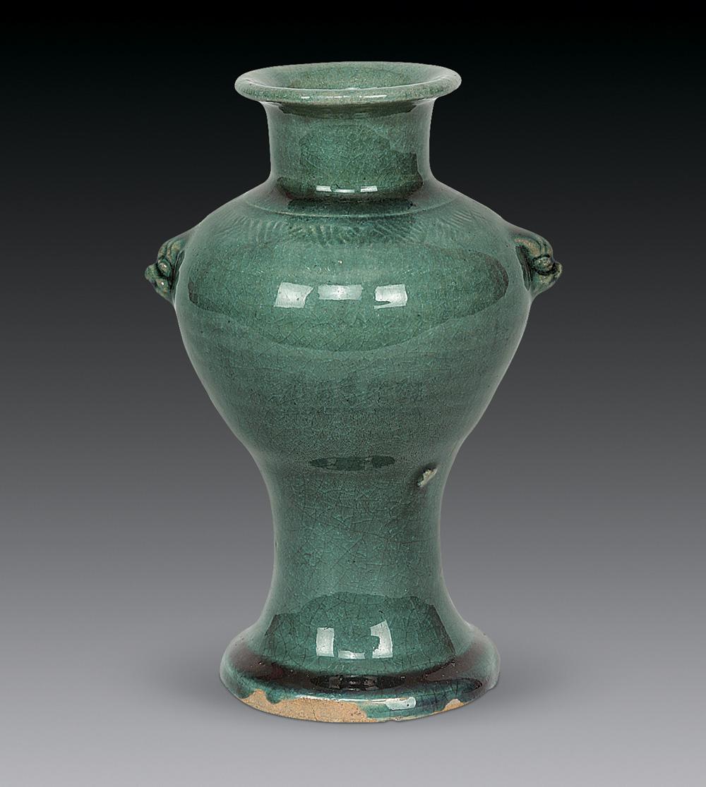 【明 绿釉兽耳瓶】拍卖品_图片_价格_鉴赏_明代单色釉瓷器_雅昌艺术品