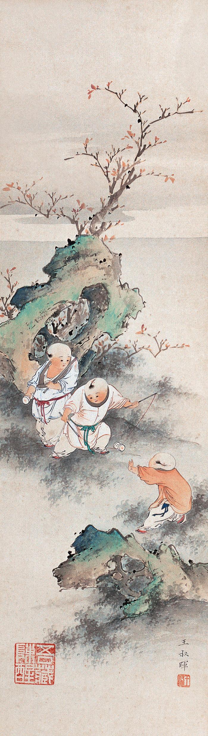 0031 婴戏图 立轴 设色纸本