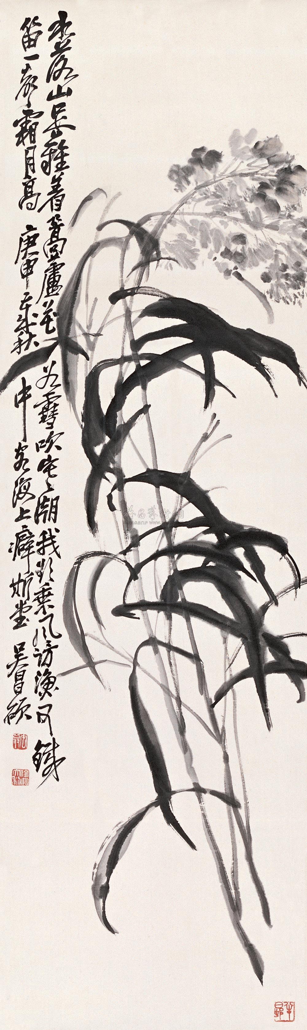 01531920年作芦花立轴水墨纸本
