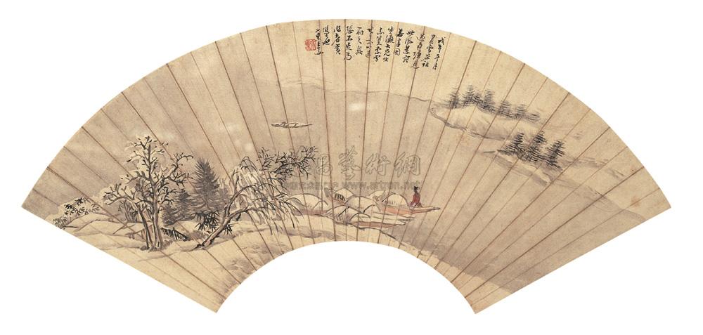 【1858年作 雪景山水 扇面 纸本水墨】拍卖品_图片_价格_鉴赏_绘画