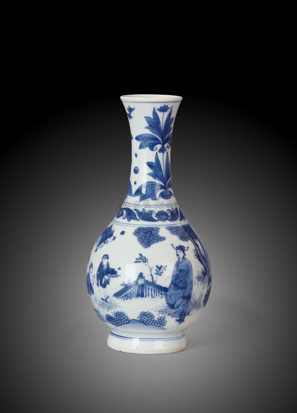 【明崇祯 青花人物故事赏瓶】拍卖品_图片_价格_鉴赏_明代青花瓷器