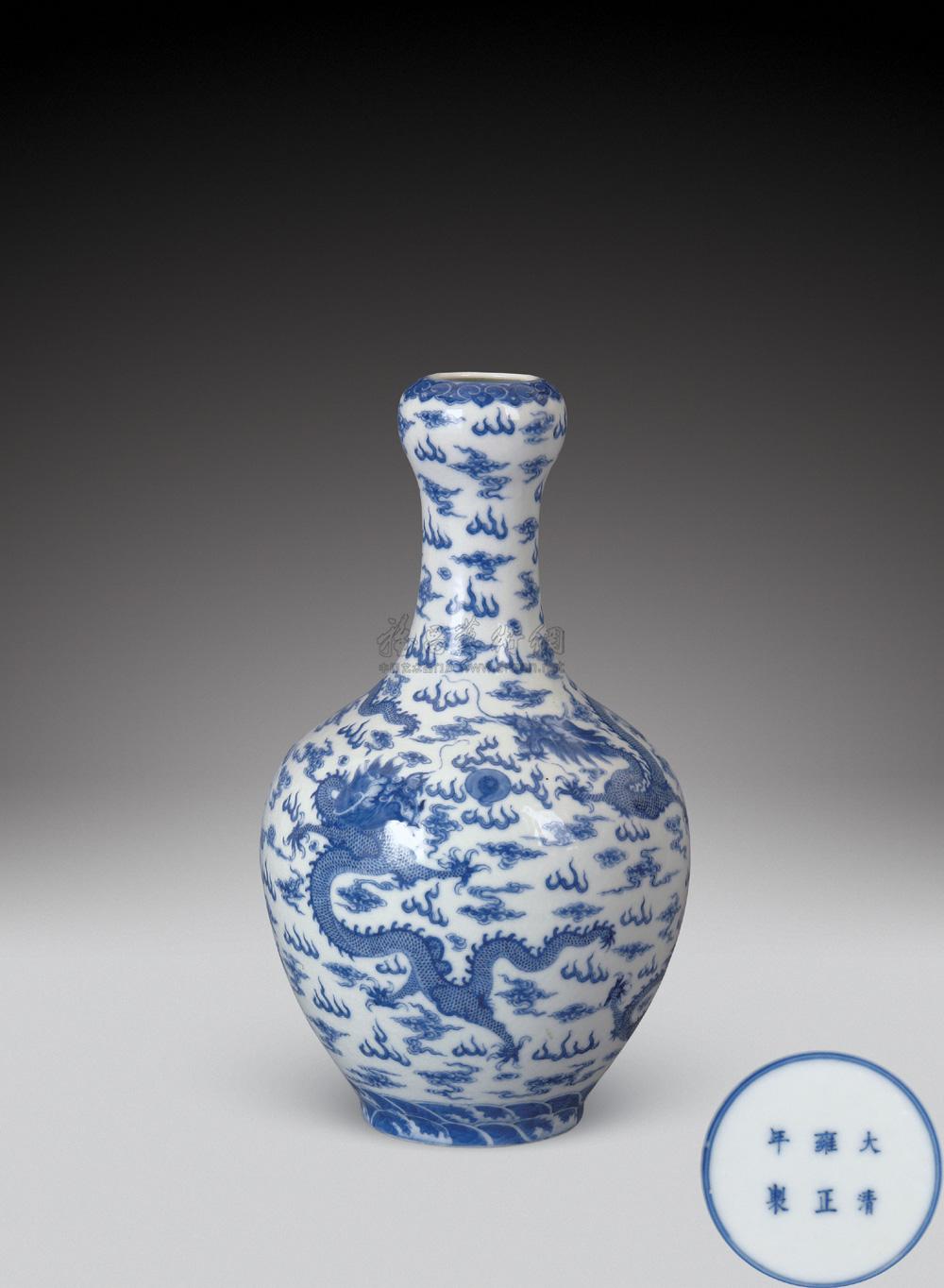 【清光绪 青花龙纹蒜头瓶】拍卖品_图片_价格_鉴赏_清代青花瓷器_雅昌