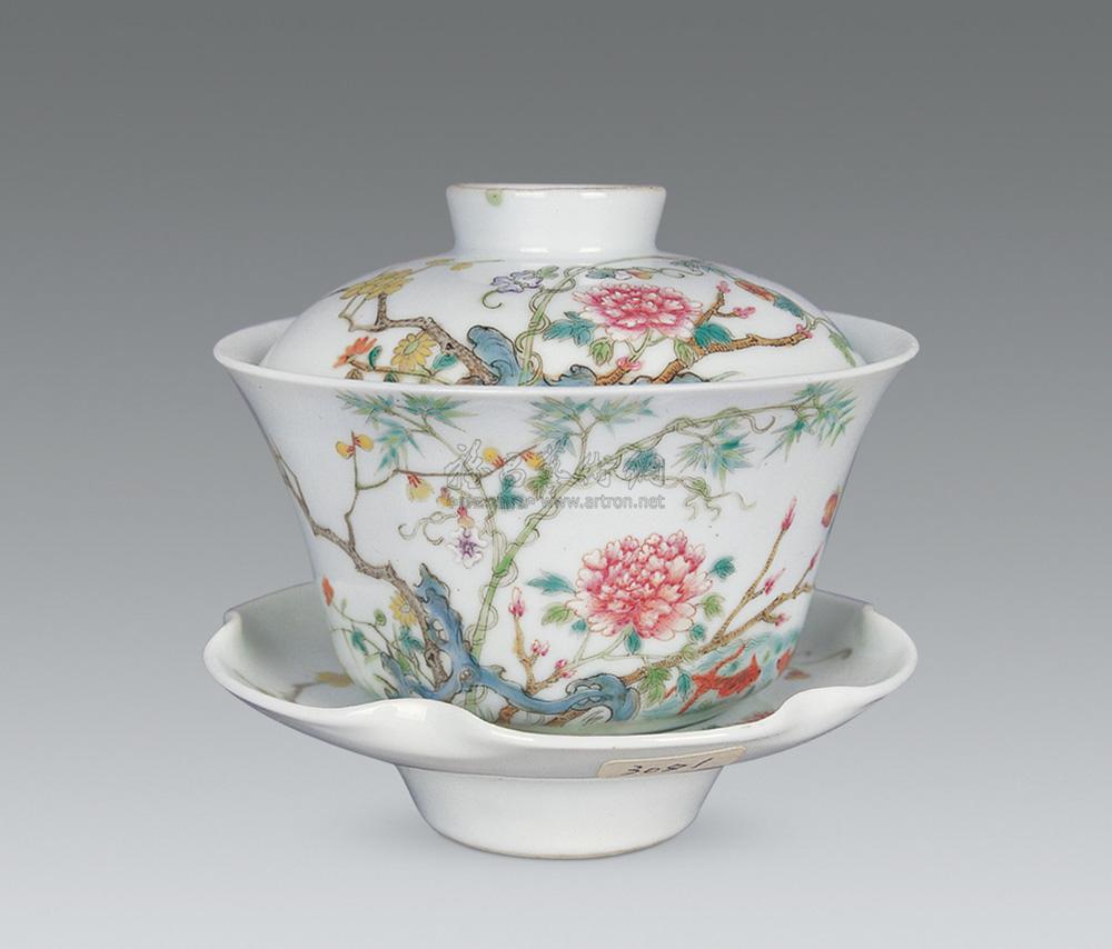 【清光绪 粉彩花卉茶盅】拍卖品_图片_价格_鉴赏_清代粉彩瓷器_雅昌