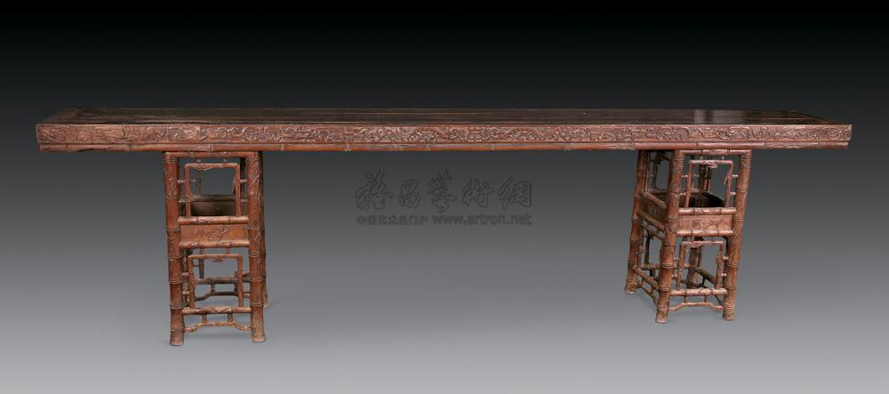 0079 明晚期 楠木竹节架几案