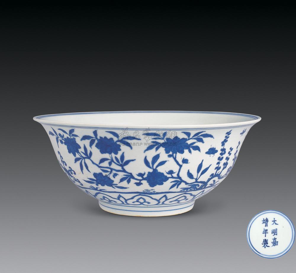 【明嘉靖 青花花卉纹大碗】拍卖品_图片_价格_鉴赏_明代青花瓷器_雅昌