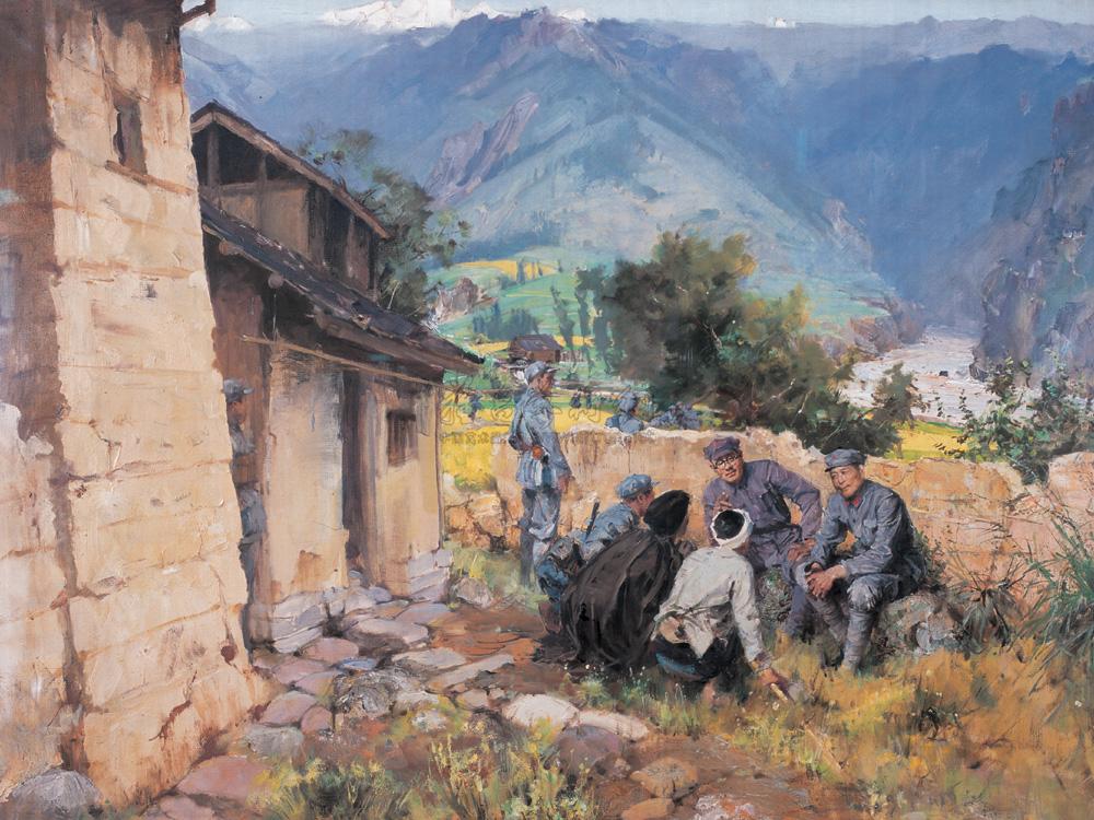 【指挥抢渡大渡河 油彩 画布】拍卖品_图片_价格_鉴赏_油画_雅昌艺术