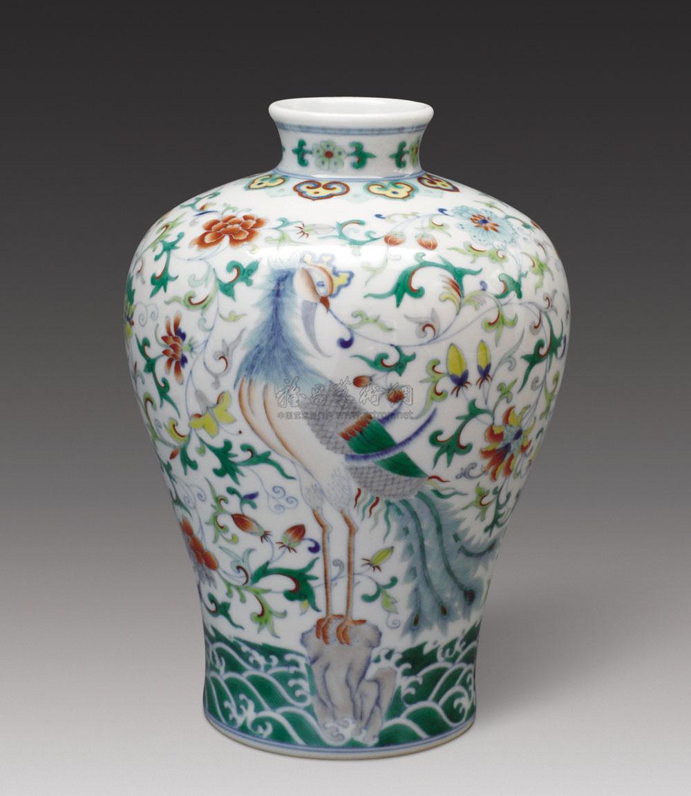 斗彩缠枝花双凤纹梅瓶】拍卖品_图片_价格_鉴赏_清代斗彩瓷器_雅昌