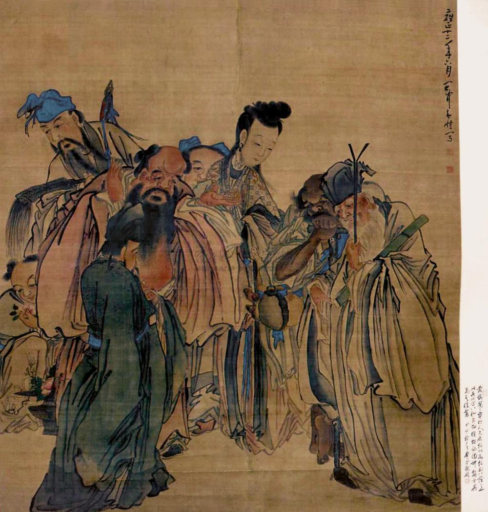 0041八仙图绢本