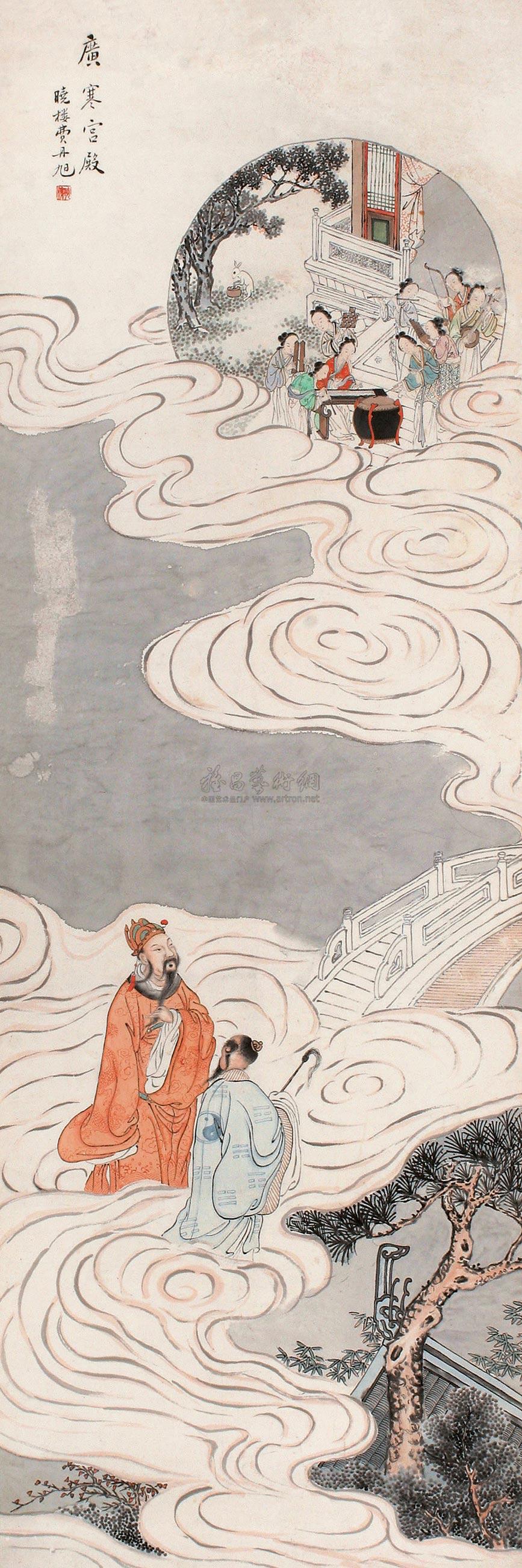 0224广寒宫殿设色纸本