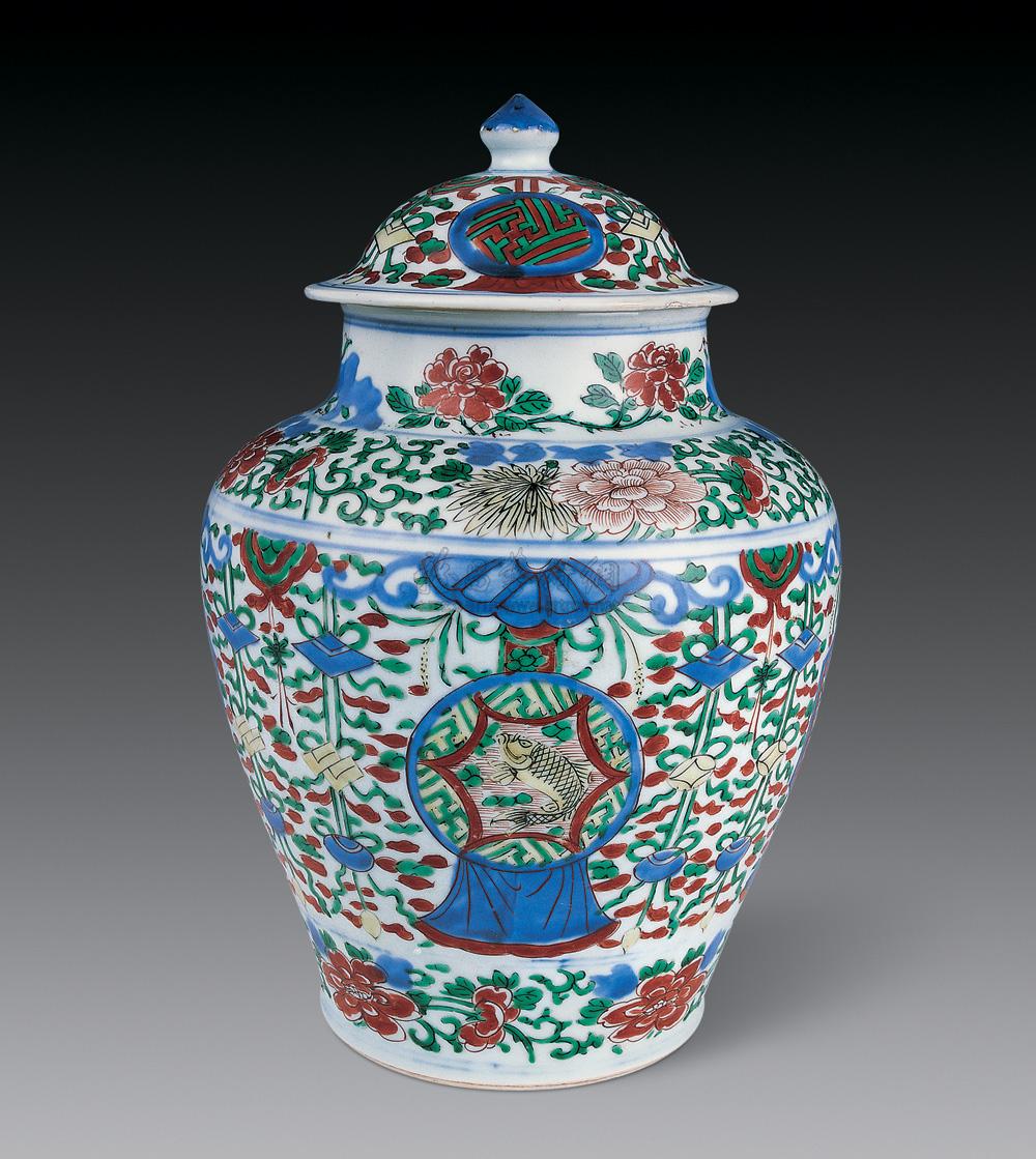 【清顺治 五彩杂锦图将军罐】拍卖品_图片_价格_鉴赏_清代五彩瓷器