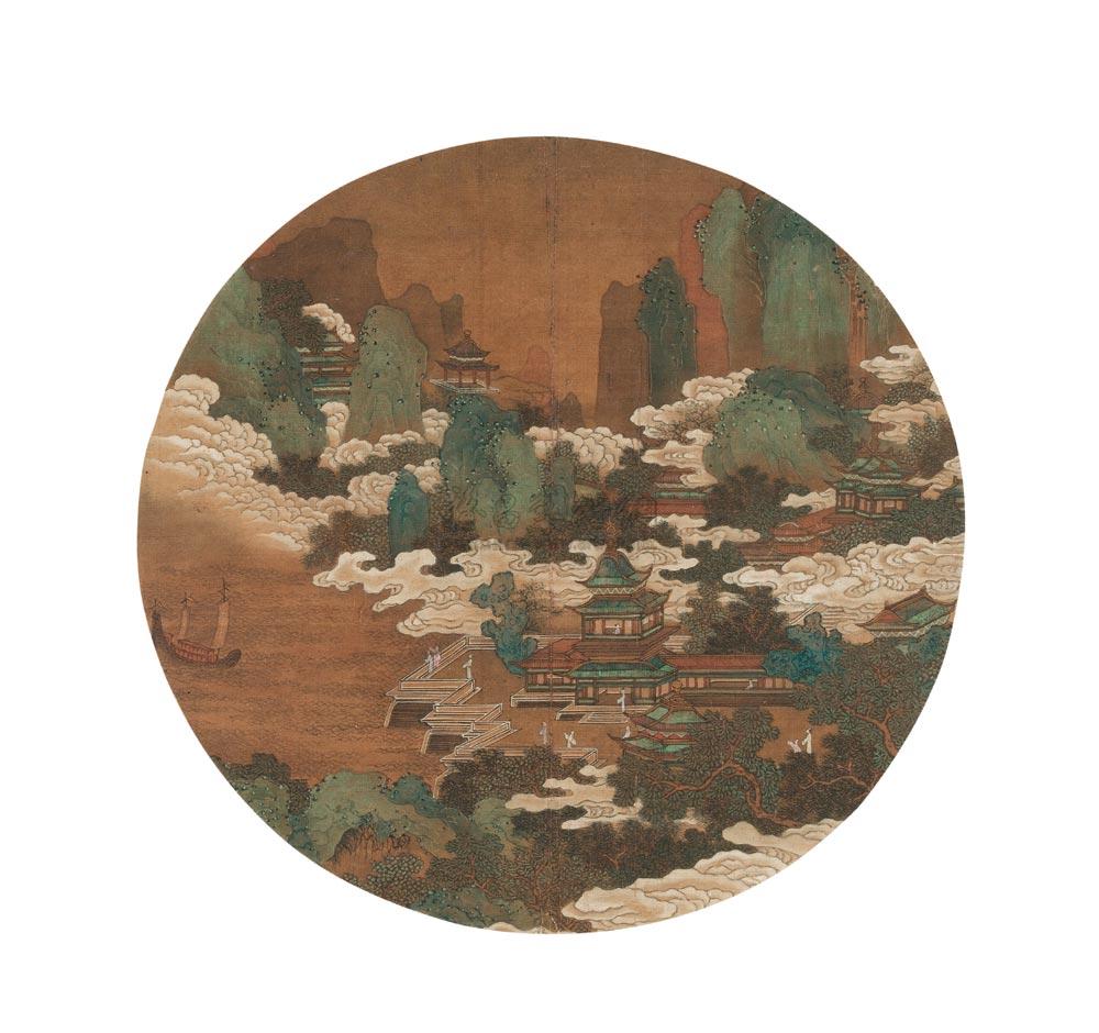 1316阿房宫图镜心绢本